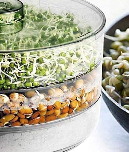 Wazdorf Sprout Maker - Plastic Grocery Container Sprouted Grains Seeds Dal Channa Chole Ragi Organic Sprouting Jar, For Sprouted